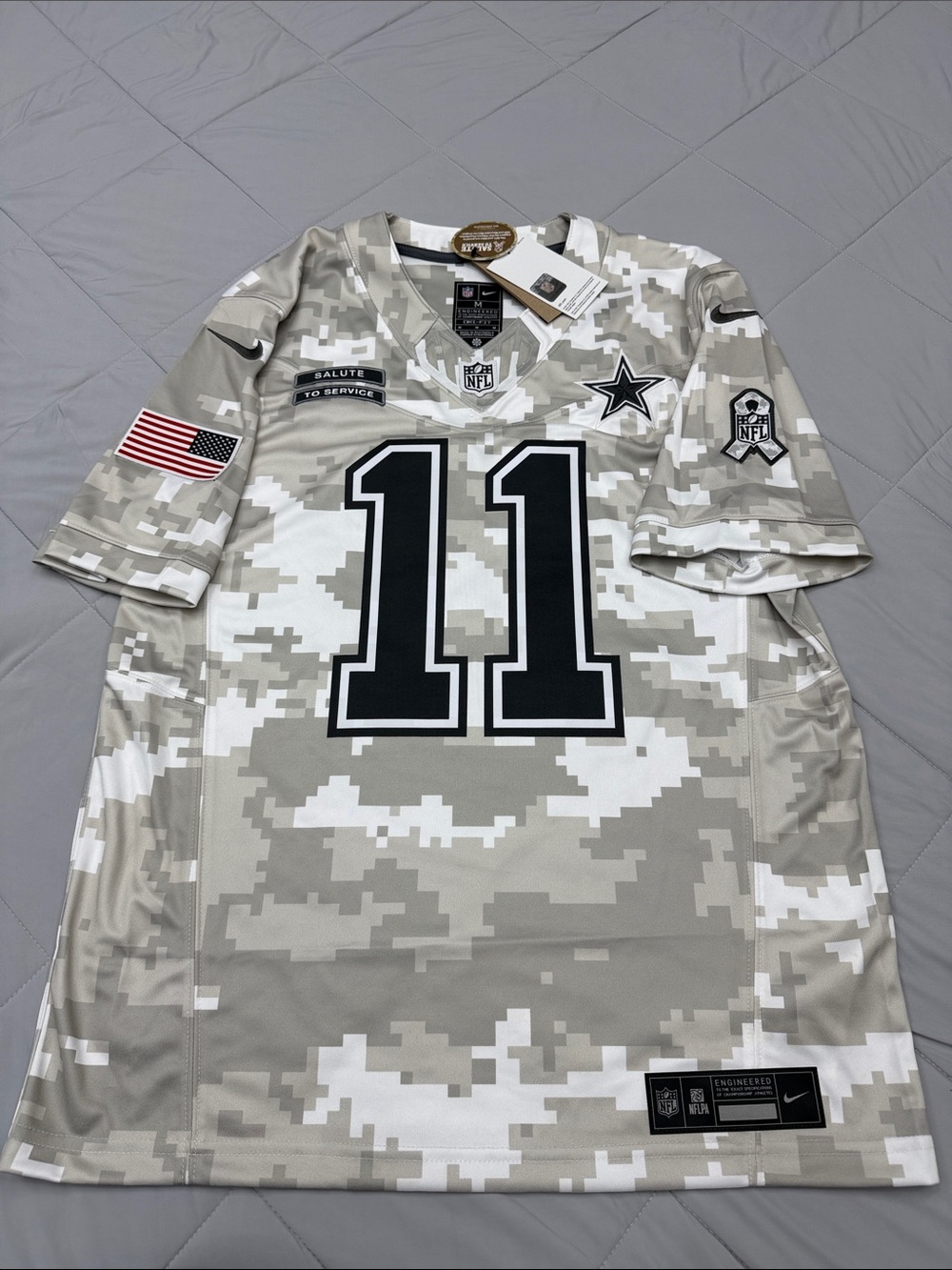 Nike Dallas Cowboys #11 Salute to Service Camo Jersey - White/Tan/Black
